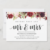 Rustikales Burgunder Hochzeitsessen Probe einladen Einladung (Vorderseite)