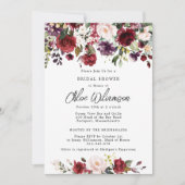 Rustikales Burgunder Rotes Brautparty Einladung (Vorderseite)