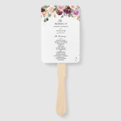 Rustikales Burgunder Wasserfarben Blume & Goldfall Fächer (Vorderseite)