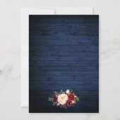 Rustikales Burgundy Blumenstrauß Lights 3 Foto Wed Einladung (Rückseite)