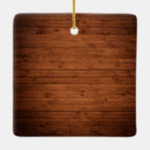 Rustikales Burgundy Blumenwald Unser erstes Weihna Keramikornament (Rückseite)