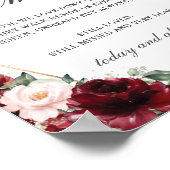 Rustikales Burgundy Blush Bloral in Love Memory Poster (Ecke)