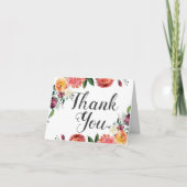 Rustikales burgundy Blush Fall Bloral Wedding Scri Dankeskarte (Vorderseite)