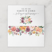 Rustikales Burgundy Blush Fall Floral Wedgram Platzkarte (Außenseite Aufgefaltet)