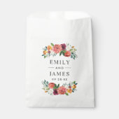 Rustikales Burgundy Blush Floral Wedgram Geschenktütchen (Vorderseite)