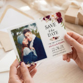 Rustikales Burgundy Blush Save the Date Foto