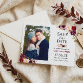 Rustikales Burgundy Blush Save the Date Foto