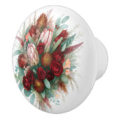 Rustikales Burgundy Botanical Bouquet Artistic Keramikknauf (Rechts)