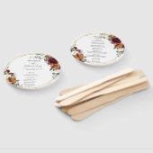 Rustikales burgundy Elfenbeinrost Hochzeitsprogram Fächer (Non-assembled)