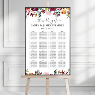Rustikales Burgundy Fall Blumensitzer Poster