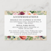 Rustikales Burgundy Fall Floral Beige Unterkünfte Begleitkarte (Vorderseite)