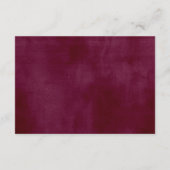 Rustikales Burgundy Fall Floral Beige Unterkünfte Begleitkarte (Rückseite)