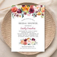 Rustikales Burgundy Fall Floral Wedding Brautparty