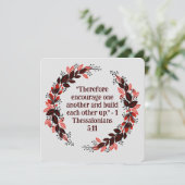 Rustikales Burgundy Leaf Blumenreath Religious Bla (Stehend Vorderseite)