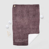 Rustikales Burgundy Linen Texture Golfhandtuch (Insitu)