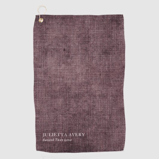 Rustikales Burgundy Linen Texture Golfhandtuch (Vorderseite)