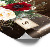 Rustikales Burgundy Mason Jar Brautparty Willkomme Poster (Ecke)