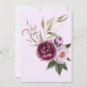 Rustikales Burgundy & Pink Peonies Brautparty Einladung (Rückseite)