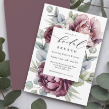 Rustikales Burgundy Plum Floral Bridal Brunch