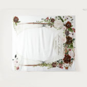 Rustikales burgundy Rosa Rose Blumenband Wandteppich (Vorderseite (Horizontal))