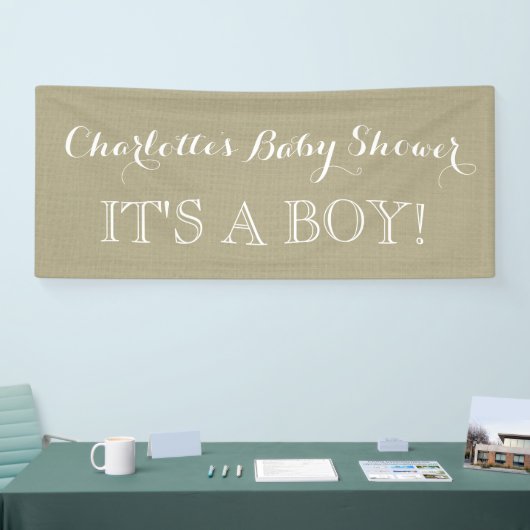 Rustikales Burlap Baby Duschzeichen Custom Banner (Messe)