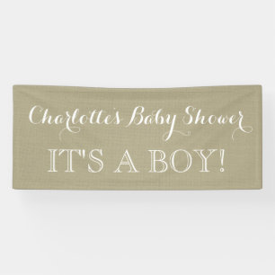 Rustikales Burlap Baby Duschzeichen Custom Banner