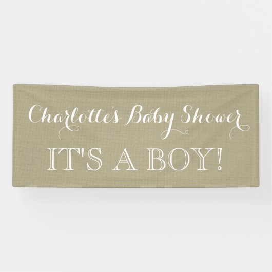 Rustikales Burlap Baby Duschzeichen Custom Banner (Horizontal)