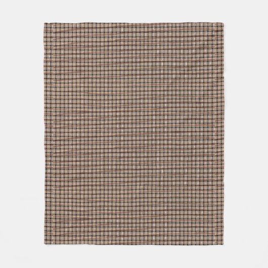 Rustikales Burlap Basket Weave Look Fleece Blanken (Vorderseite)