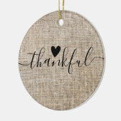 Rustikales Burlap Bauernhaus Danke Keramik Ornament (Links)