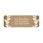 Rustikales Burlap & Blätter Einladung Hochzeit (Vorne)