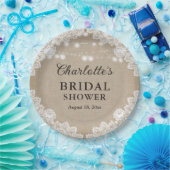 Rustikales Burlap-Brautparty-Papierplatte Pappteller (Party)