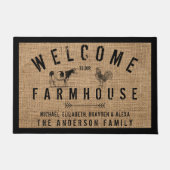 Rustikales Burlap Country Willkommen in unserem Ba Fußmatte (Vorderseite)