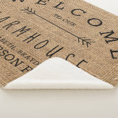 Rustikales Burlap Country Willkommen in unserem Ba Sherpadecke (3/4)