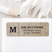 Rustikales Burlap Custom Monogram (Insitu)
