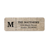 Rustikales Burlap Custom Monogram (Vorne)