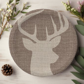 Rustikales Burlap Deer Buck | Pappteller
