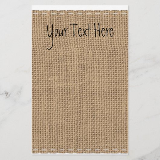 Rustikales Burlap-Design Briefpapier (Vorderseite)