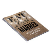 Rustikales Burlap Eat Drink und Verheiratet Hochze Notizblock (Rechte Seite)