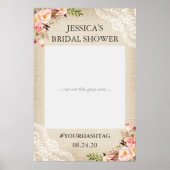 Rustikales Burlap Floral Lace Brautparty Foto Prop Poster (Vorne)