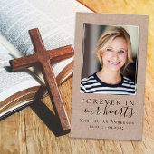 Rustikales Burlap-Foto Beerdigungskarte