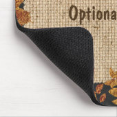 Rustikales Burlap Herbst Golden Tone Blätter Mousepad (Ecke)