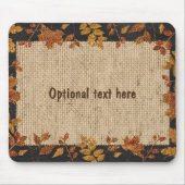 Rustikales Burlap Herbst Golden Tone Blätter Mousepad (Vorne)