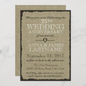 Rustikales Burlap-Hochzeitstag Einladung (Vorne/Hinten)