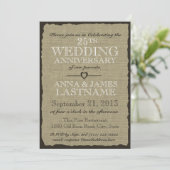 Rustikales Burlap-Hochzeitstag Einladung (Stehend Vorderseite)