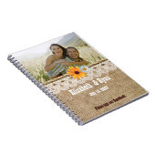 Rustikales Burlap, Lace and Rope, Wedelgast anmeld Notizblock (Rechte Seite)