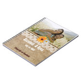 Rustikales Burlap, Lace and Rope, Wedelgast anmeld Notizblock (Linke Seite)