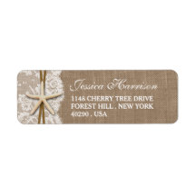 Rustikales Burlap, Lace & Starfish Beach Brautpart