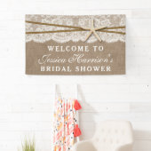 Rustikales Burlap, Lace & Starfish Beach Brautpart Banner (Insitu)