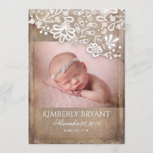 Rustikales Burlap Lace String Lights Foto Baby Bir Ankündigung