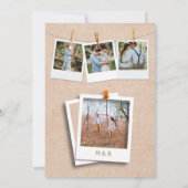 Rustikales Burlap Lace String Lights Foto Hochzeit Einladung (Rückseite)